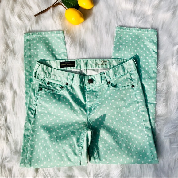 J. Crew CROPPED MATCHSTICK JEAN IN DOT SPEARMINT - Picture 5 of 6